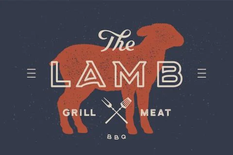 Lamb. Logo with lamb or sheep silhouette Stock Illustration