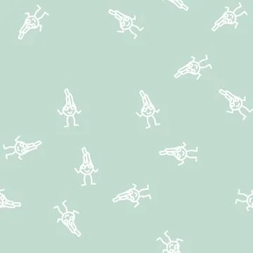 Lamb meat character line vector seamless pattern Stock Illustration