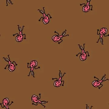 Lamb meat character vector seamless pattern Stock Illustration