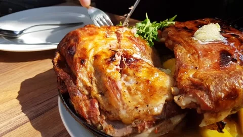 Lamb meat serving Stock Footage 229574078