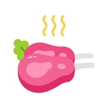 Lamb Piece Icon Image. Stock Illustration