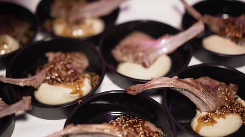 Lamb Preparation at Catering Vídeos de archivo 117852254