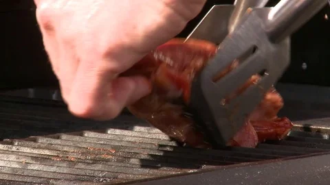 Lamb Prime put on the BBQ Stock Footage 85315110