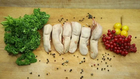 Lamb raw with the decor from the chef. Stock Footage 130002967