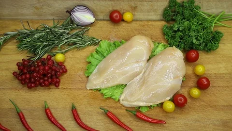 Lamb raw with the decor from the chef. Stock Footage 130002974