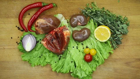 Lamb raw with the decor from the chef. Stock Footage 130003027