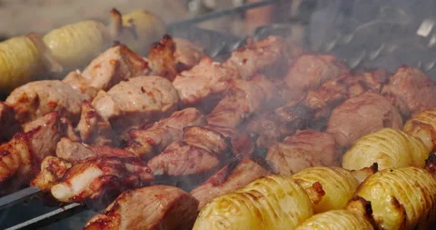 Lamb shish kebab Video stock 132317583