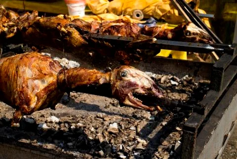 Lamb on skewer Stock Photos