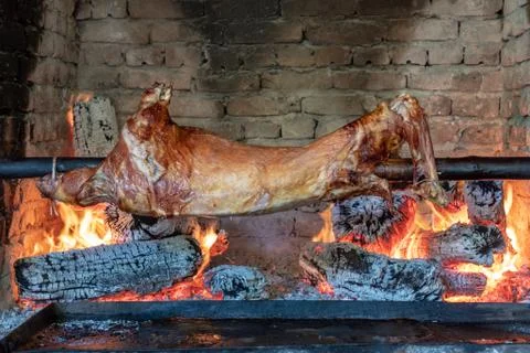 Lamb on a spit Stock Photos