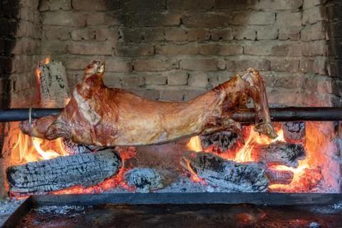 Lamb on a spit Stock Photos