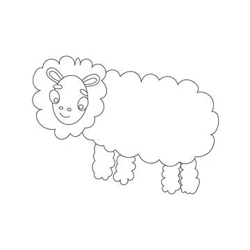 Lamb vector illustration in doodle style on a white background. Stock Illustration