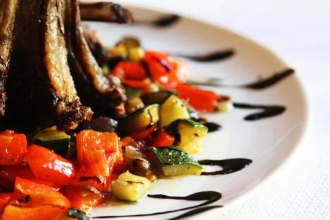 Lamb with vegetables Stock Photos