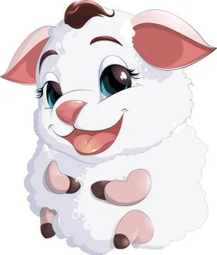 Lamb at the white background Stock Illustration