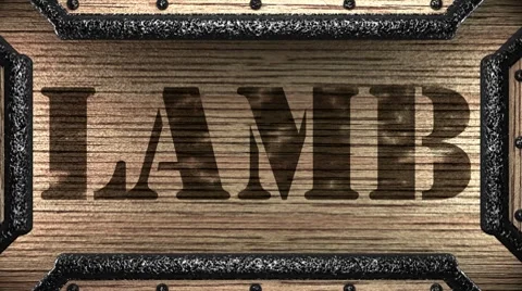 Lamb on wooden stamp Stock Footage 8657306
