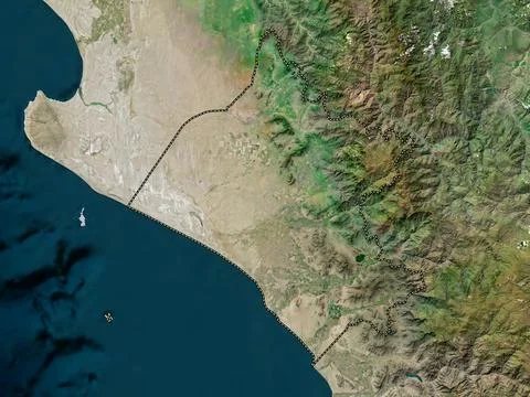 Lambayeque, Peru. High resolution satellite map Stock Illustration