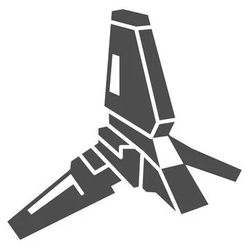 Lambda class T 4a shuttle solid icon, star wars concept, imperial transport 库存插图