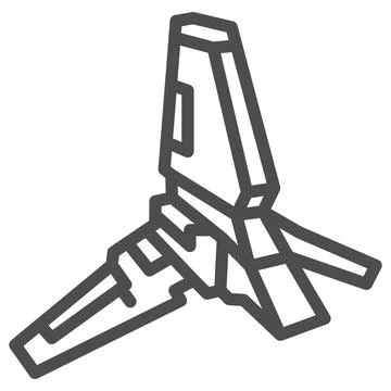 Lambda class T 4a shuttle line icon, star wars concept, imperial transport Stock Illustration