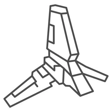 Lambda class T 4a shuttle thin line icon, star wars concept, imperial transport 스톡 일러스트