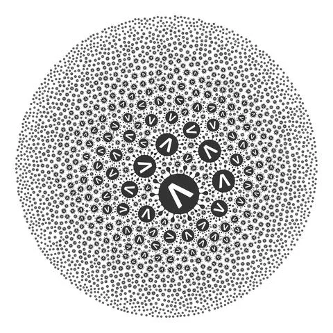 Lambda Coronavirus Strain Icon Spheric Bubble Collage 스톡 일러스트
