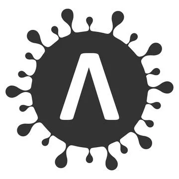 Lambda Coronavirus Strain Vector Icon Flat Illustration Stock Illustration