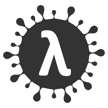 Lambda Covid Virus Vector Icon Flat Illustration 스톡 일러스트