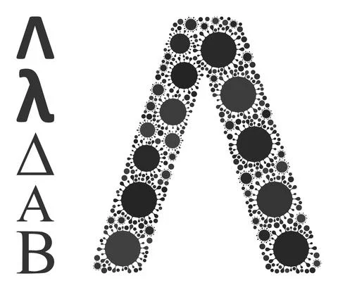 Lambda Greek Letter Icon - Covid Composition And Similar Icons 库存插图