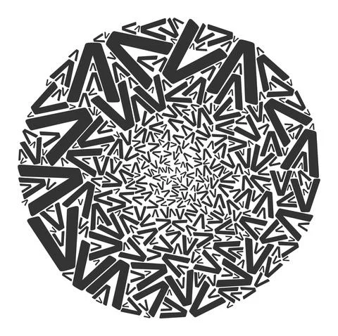 Lambda Greek Letter Icon Spheric Cluster Collage 스톡 일러스트