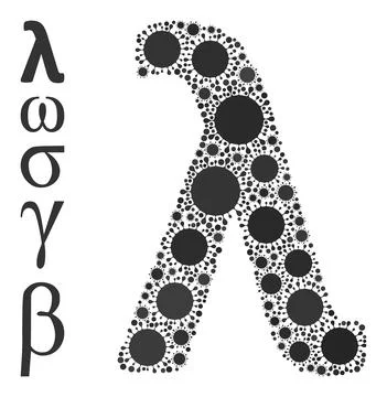Lambda Greek Lowercase Letter Icon - Viral Mosaic and Other Icons 库存插图