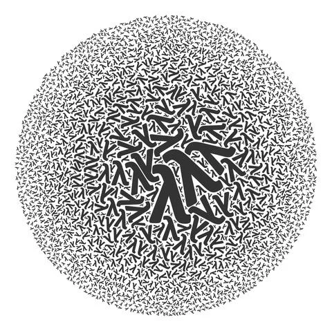 Lambda Greek Lowercase Letter Icon Spheric Cluster Collage Stock Illustration