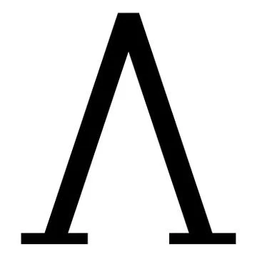 Lambda greek symbol capital letter uppercase font icon black color vector ill 库存插图