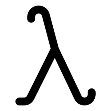 Lambda greek symbol small letter lowercase font icon black color vector illus 库存插图