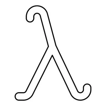 Lambda greek symbol small letter lowercase font icon outline black color vect 库存插图