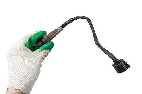 Lambda probe - oxygen sensor device designed to record amount of remaining ox Stock Photos