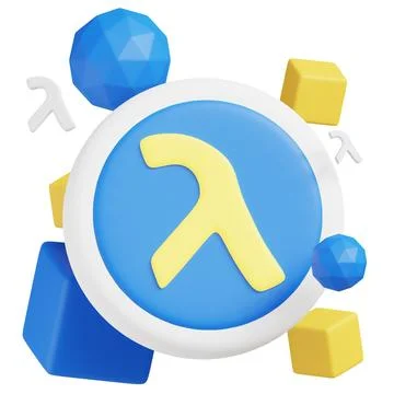 Lambda Technology 3d icon illustration. Foto stock