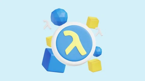 Lambda Technology animated 3d icon. Stock Footage 289452798