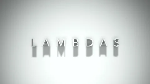 Lambdas 3D title animation with shadows on a white background Stock Footage 297021127