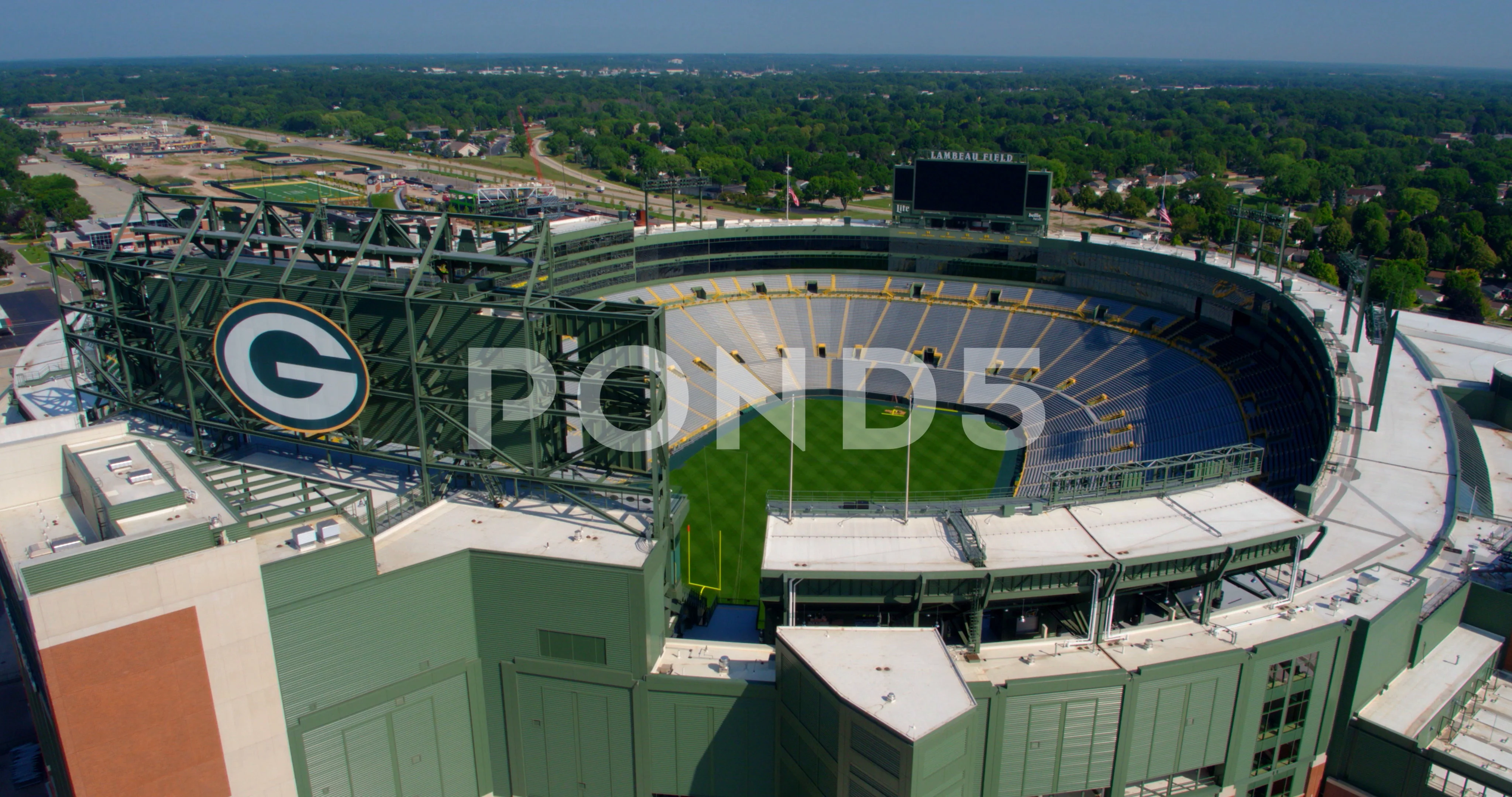 Aerial Photo of Green Bay Packers Stadium - Lambeau Field - Green