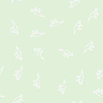 Lambeosaurus dinosaur line vector seamless pattern sign Stock Illustration