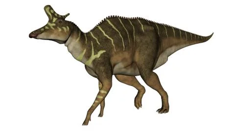 Lambeosaurus dinosaur walking - 3D render Stock Illustration