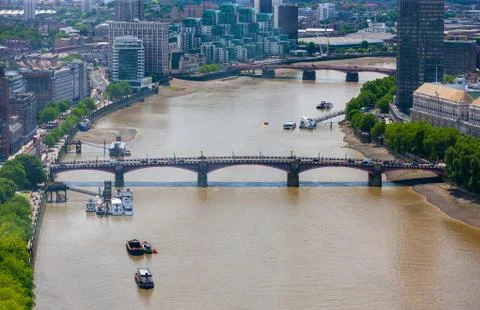 Lambeth Bridge over River Thames, London, England Stock Photos