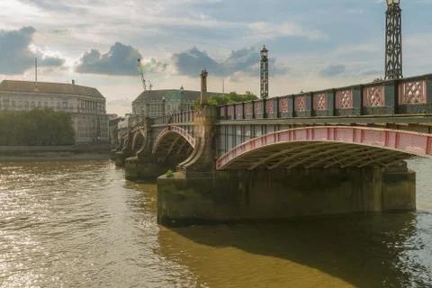 Lambeth bridge over the river Thames in London Stock Photos