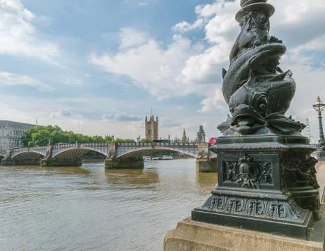 Lambeth bridge over the river Thames in London Stock Photos