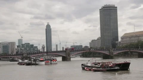 Lambeth Bridge At River Thames, London Stock Footage 65494191