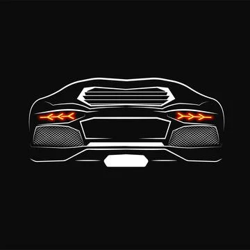 Lamborghini aventador back side vector Stock Illustration