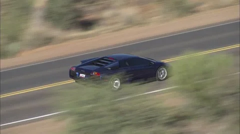 Lamborghini Car Highway Stock Footage 40688034