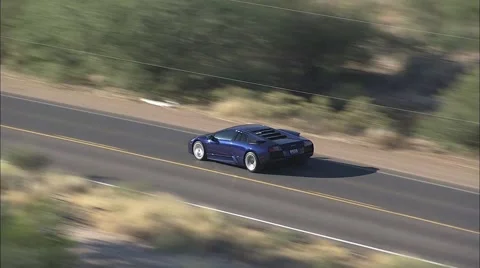 Lamborghini Car Highway Stock Footage 40688191