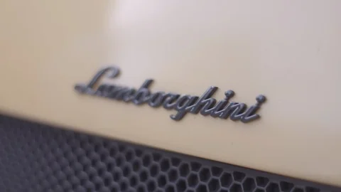 LAMBORGHINI CAR LOGO FOCUS PULL Stock Footage 99458313