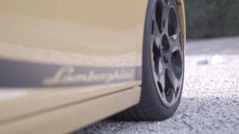 Lamborghini Car Lower Angle Logo Stock Footage 99457874