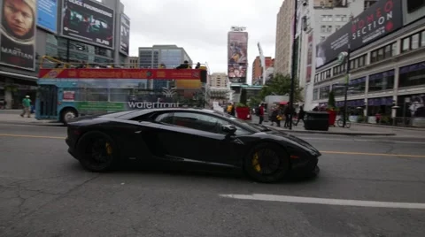 Lamborghini Downtown Stock Footage 61830799