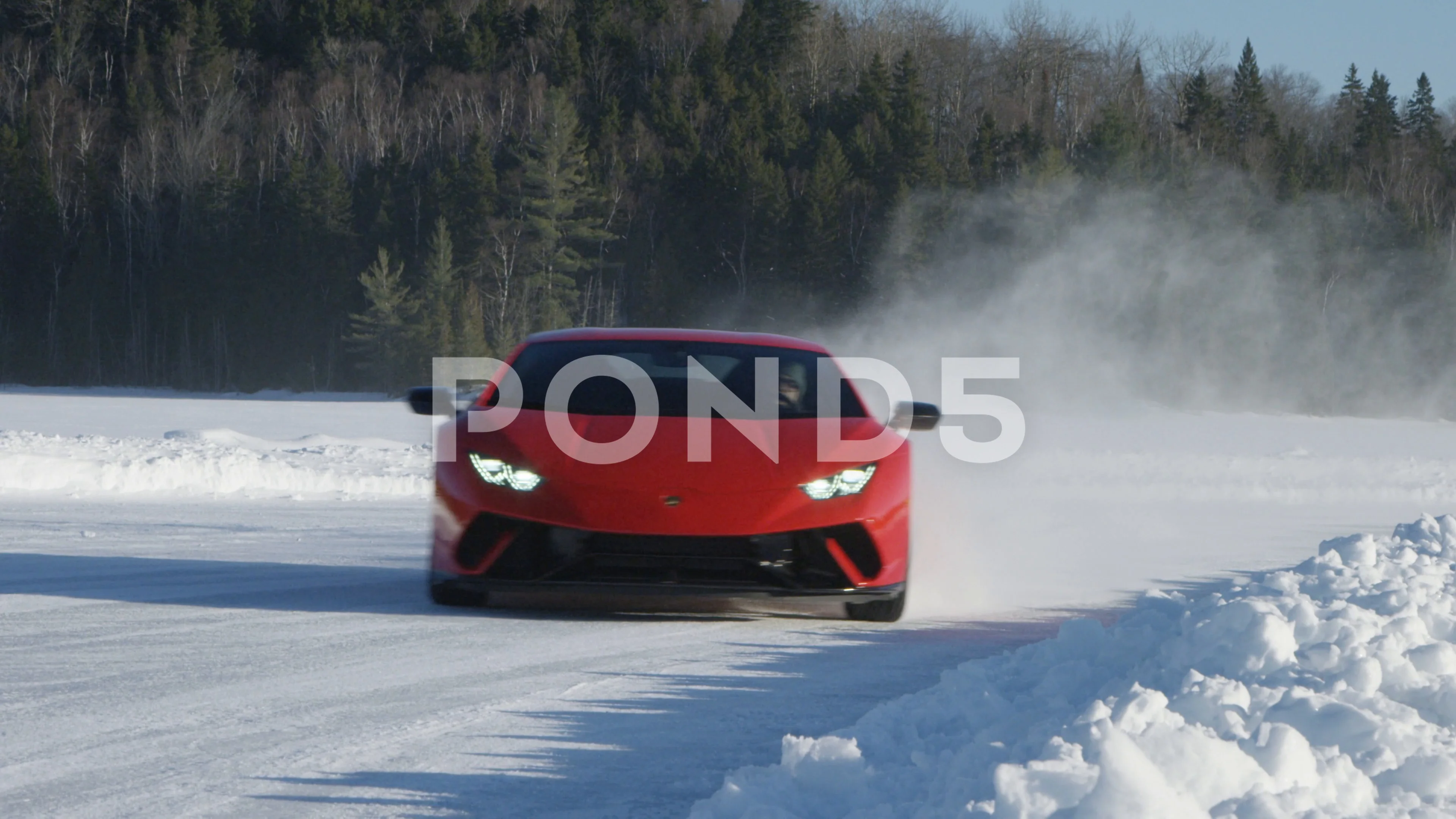 lamborghini drifting in snow